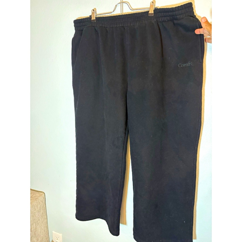Comfrt Men's Black Sweatpants Pants 3XL Big & Tall Elastic Waist Pull On